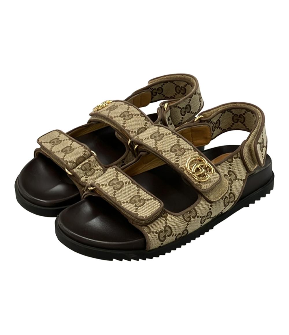 GUCCI◇GGキャンパス/サンダル/36.5/CRM
