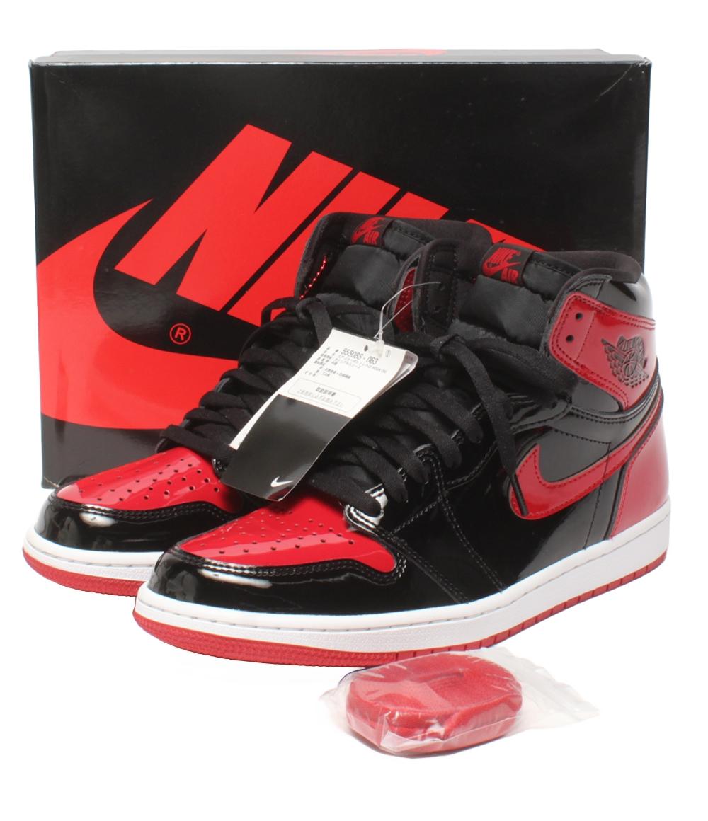 美品 Air Jordan NIKE ハイカットスニーカー パテントブレッド エア