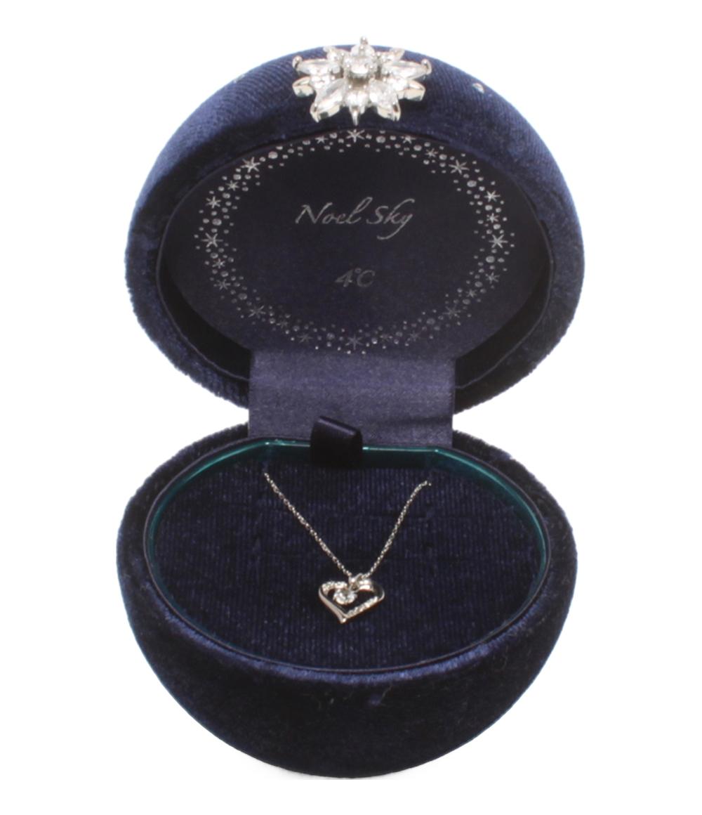 美品 ヨンドシー ネックレス SV ホワイトトパーズ ダイヤ ハートモチーフ 2020年モデル レディース 4℃