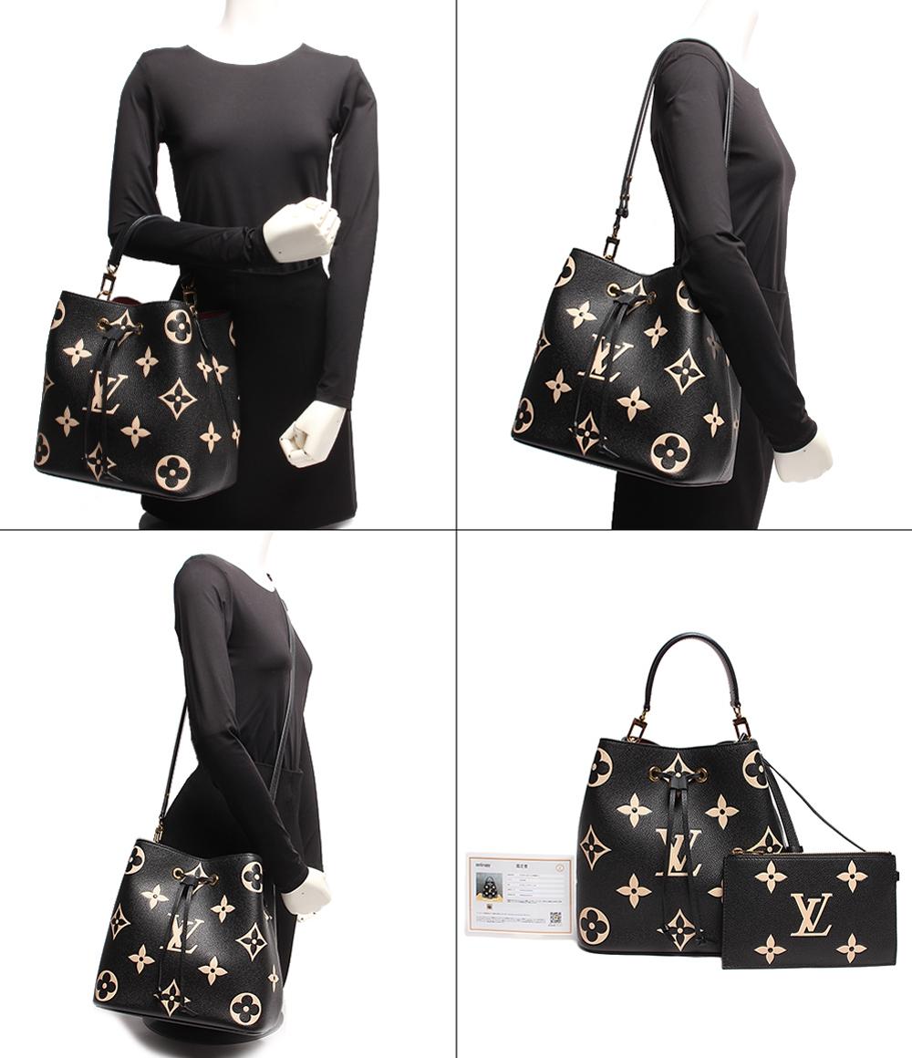 ルイ・ヴィトン レザーハンドバッグ ショルダーバッグ ゴールド金具 ネオノエ MM バイカラーモノグラム・アンプラント M45497 レディース