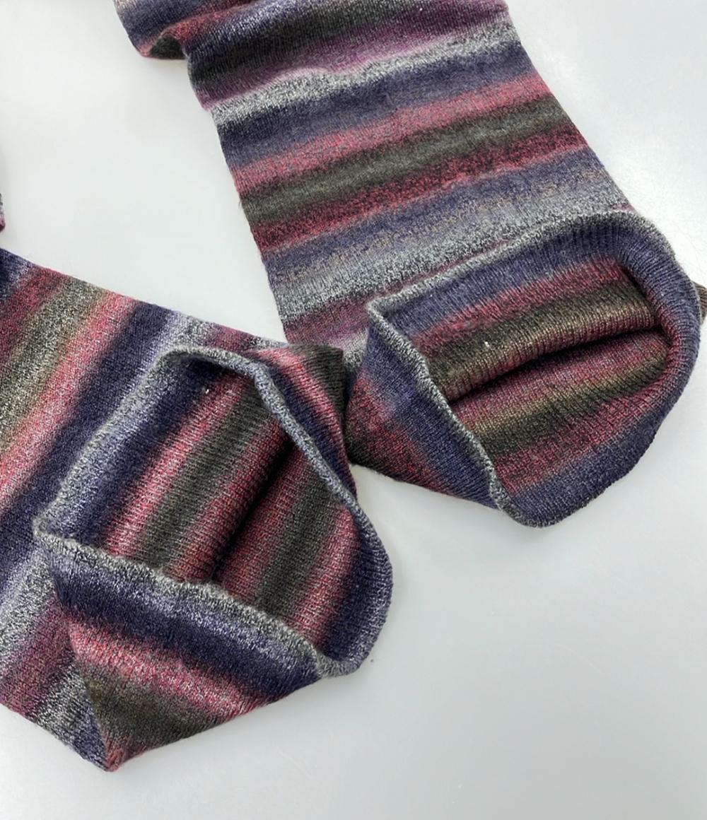 美品 ロドリリオン ウール混グラデーションボーダー柄イージーパンツ レディース SIZE O/S Rhodolirion