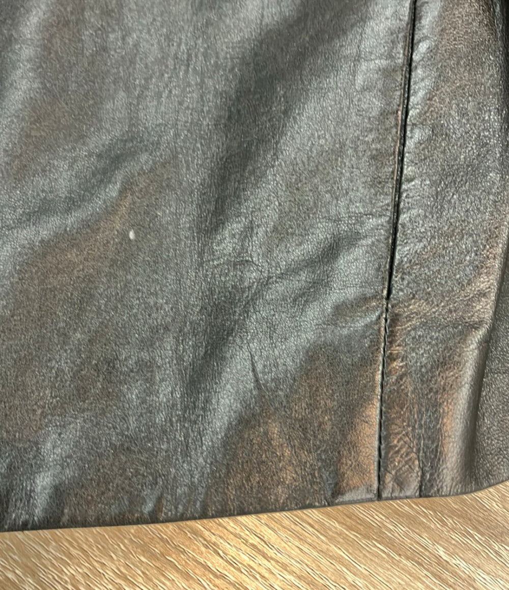 Drawer ノーカラージャケット シングルライダース レザー セレクトショップ レディース SIZE 36 (XS) ドゥロワー