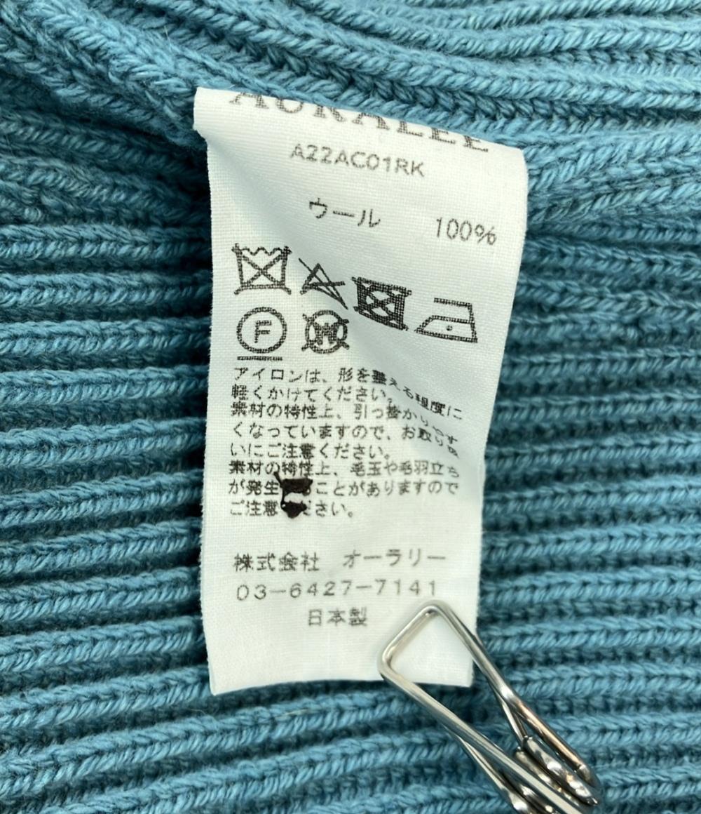 美品 AURALEE 長袖カーディガン ウール リブニット ビッグ 22AW RIB KNIT BIG CARDIGAN A22AC01RK メンズ SIZE 3 (S) オーラリー