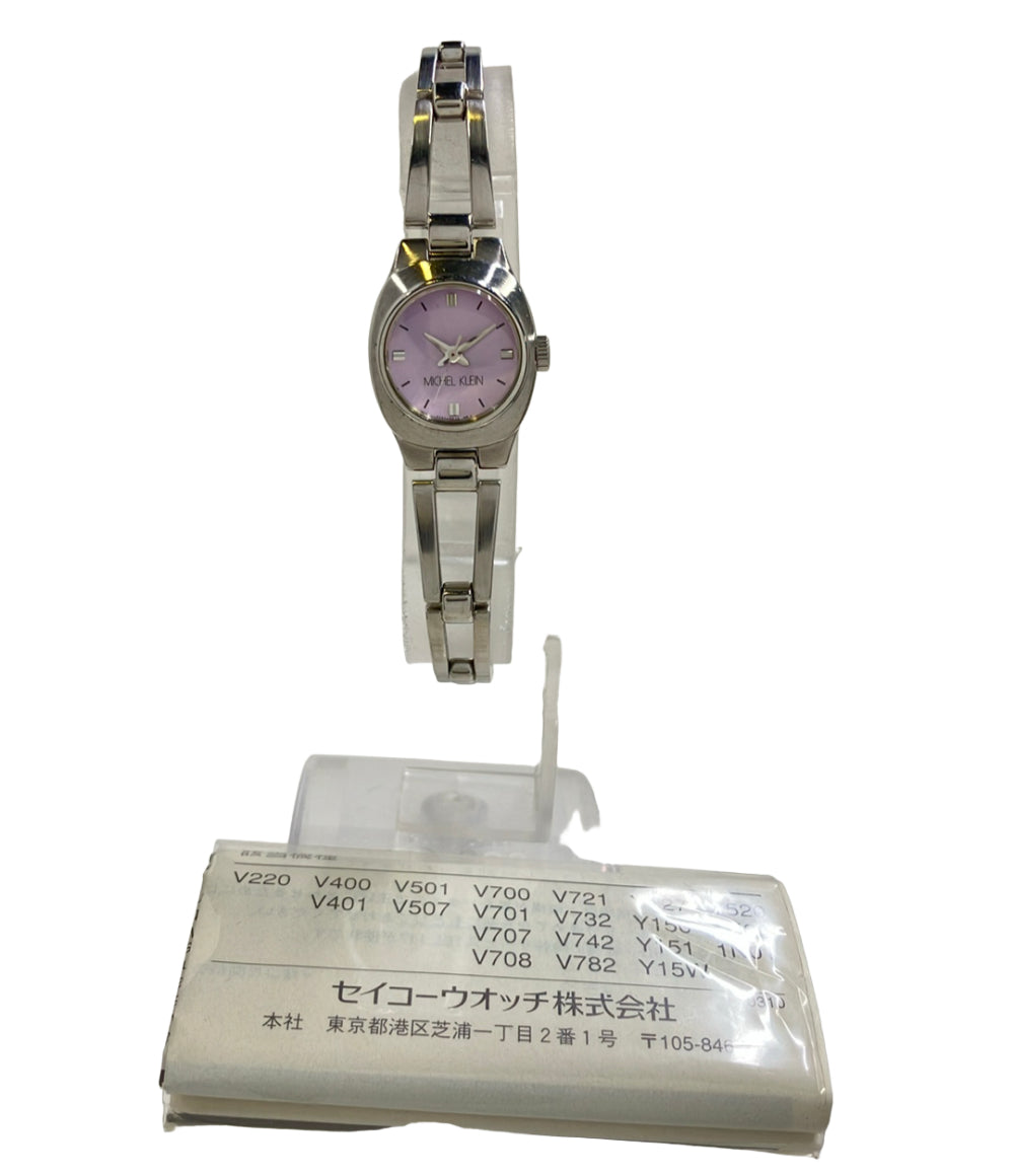 MICHEL KLEIN 腕時計 セイコー クオーツ ピンク Y151-0AE0 レディース ミッシェルクラン