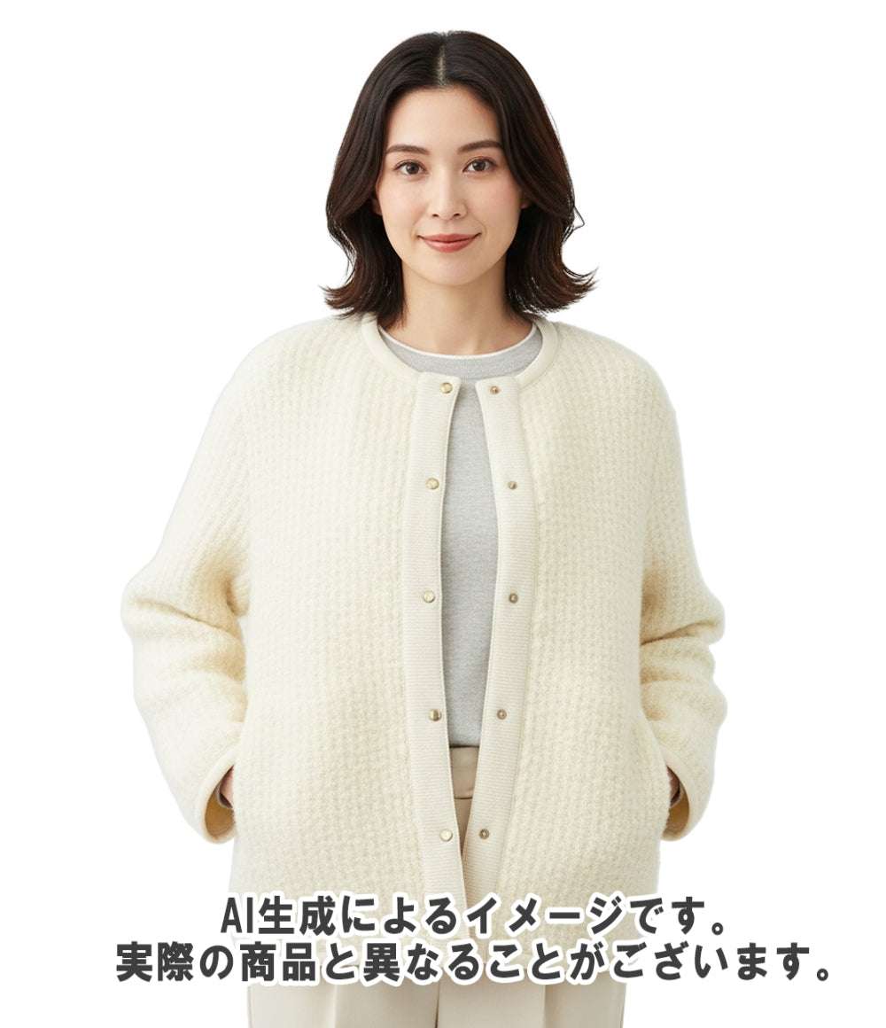 Drawer 長袖 ボタンニットカーディガン レディース SIZE 8 ドゥロワー