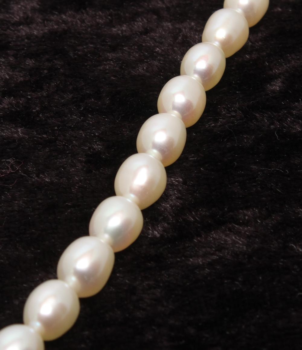 美品 ネックレス 湖水パール 3x2mm レディース
