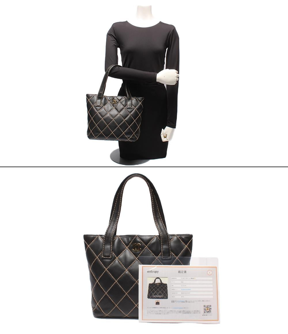 CHANEL トートバッグ ゴールド金具 7番台 ワイルドステッチ ココマーク A18126 レディース シャネル