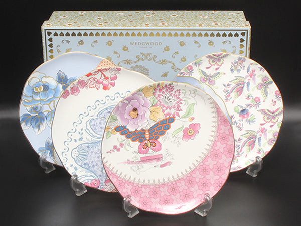 美品 WEDGWOOD プレート 皿 4点セット 21cm バタフライ ブルーム