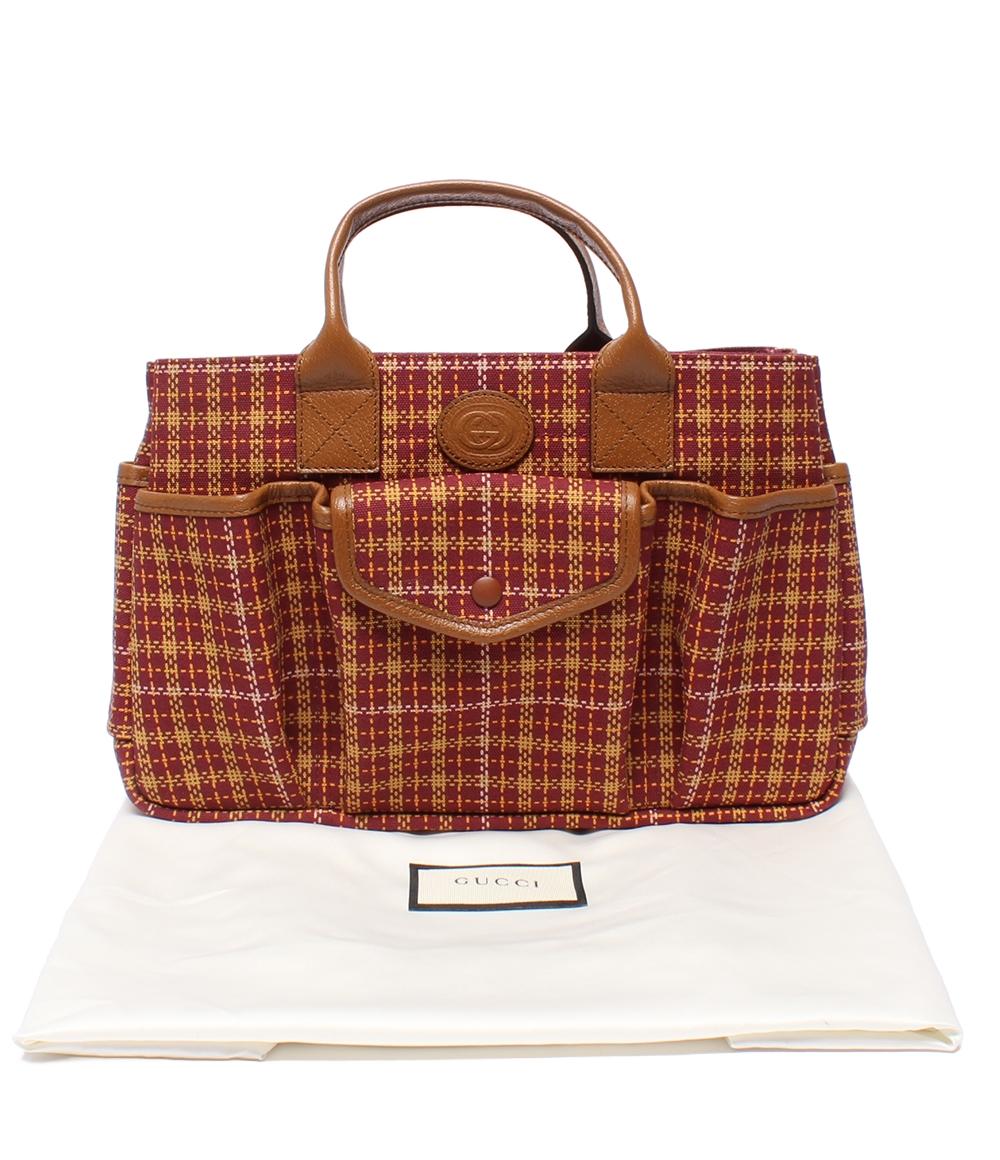 美品 GUCCI ハンドバッグ チルドレンズ チェック柄 トートバッグ 628159 レディース グッチ