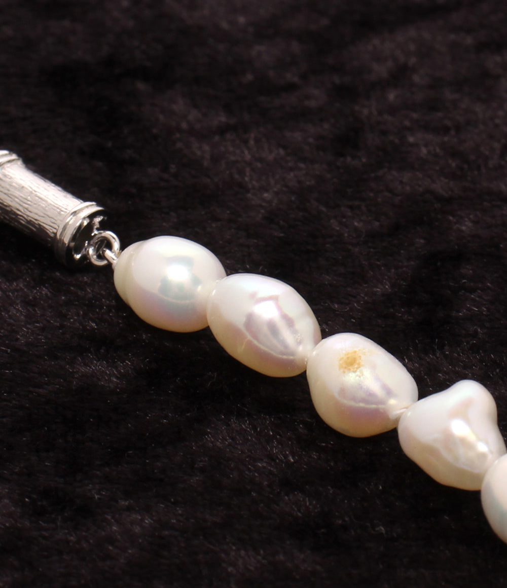 美品 ネックレス 淡水パール 約6x8mm レディース