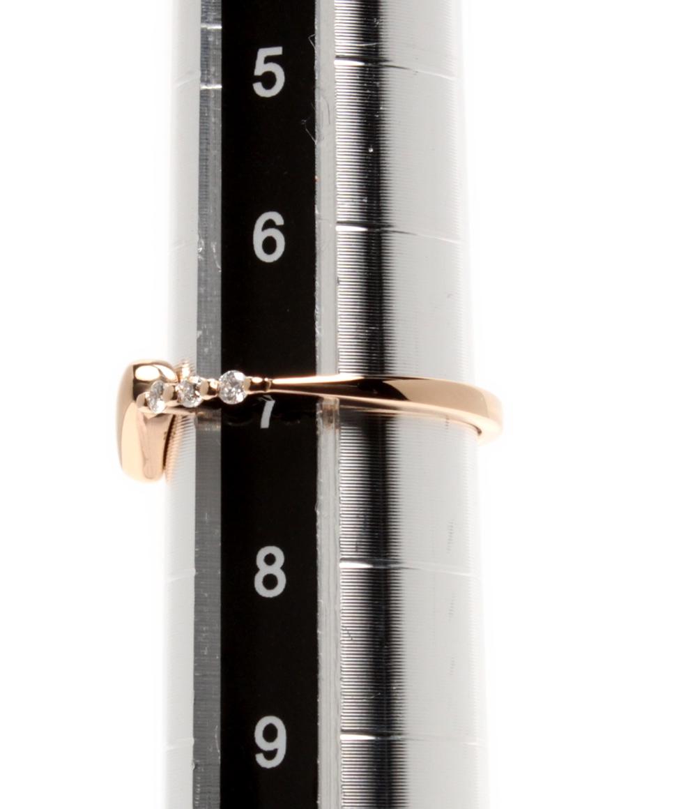 美品 ギンザタナカ リング 指輪 K18 ダイヤ 0.10ct ハートモチーフ レディース GINZATANAKA