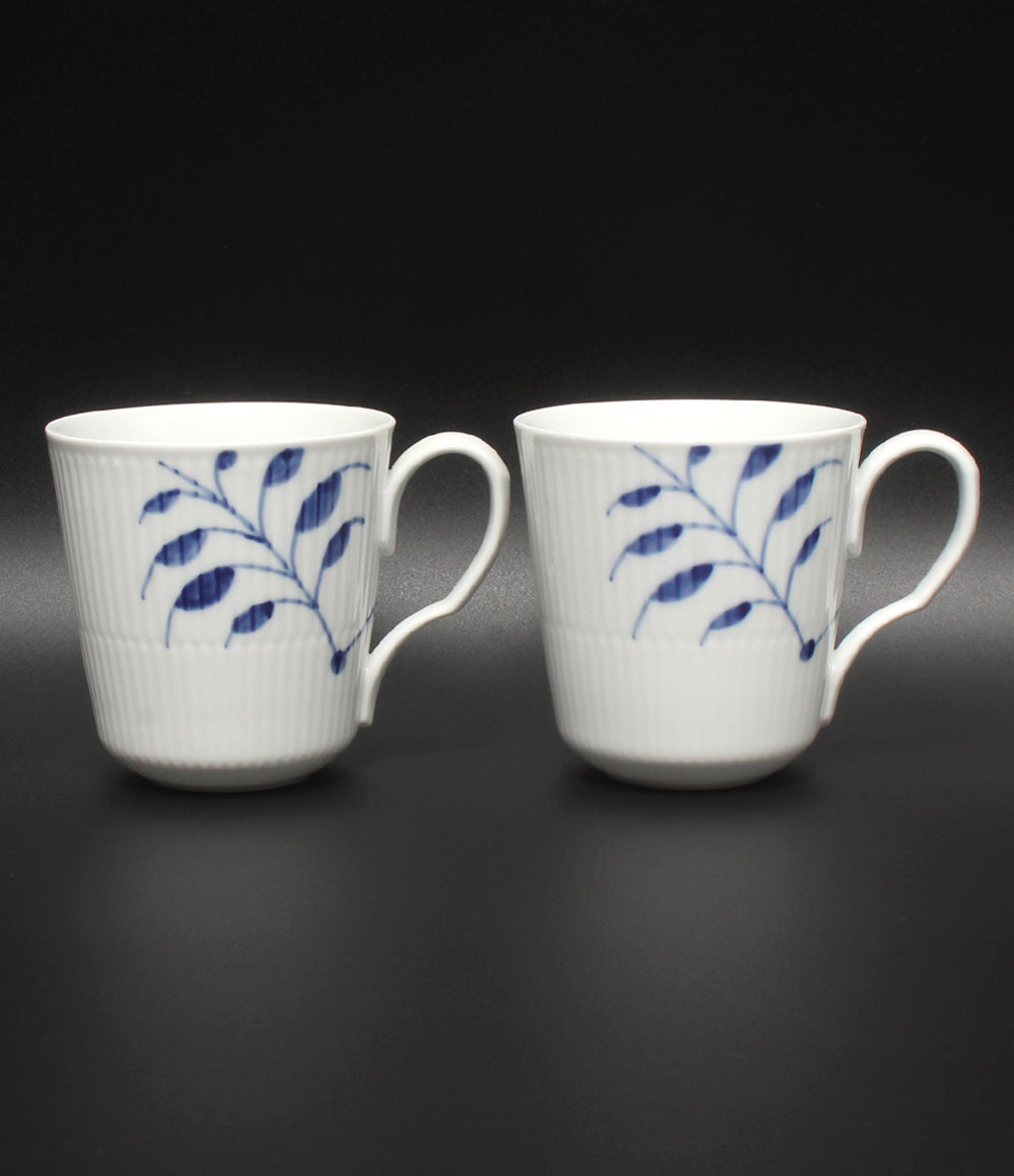 美品 Royal Copenhagen プレート 皿 24cm マグカップ 4点セット ブルーフルーテッド メガ ロイヤルコペンハーゲン