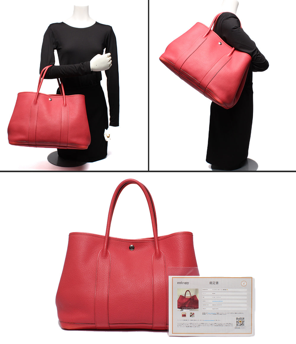 HERMES トートバッグ ハンドバッグ □N刻印 シルバー金具 ガーデンパーティPM 36 トリヨンクレマンス レディース エルメス