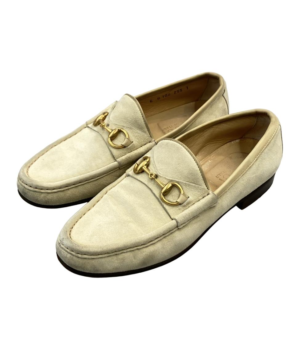 【GUCCI 】ホースビットローファー 36べージュ GGパターン　レディース GUCCI ホースビットローファー レディース SIZE 6 B (S) グッチ