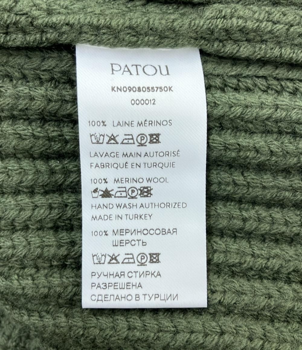 美品 PATOU ジャンパー ハーフジップ リブニット オーバーサイズカラー KN0908055750K レディース SIZE XL パトゥ
