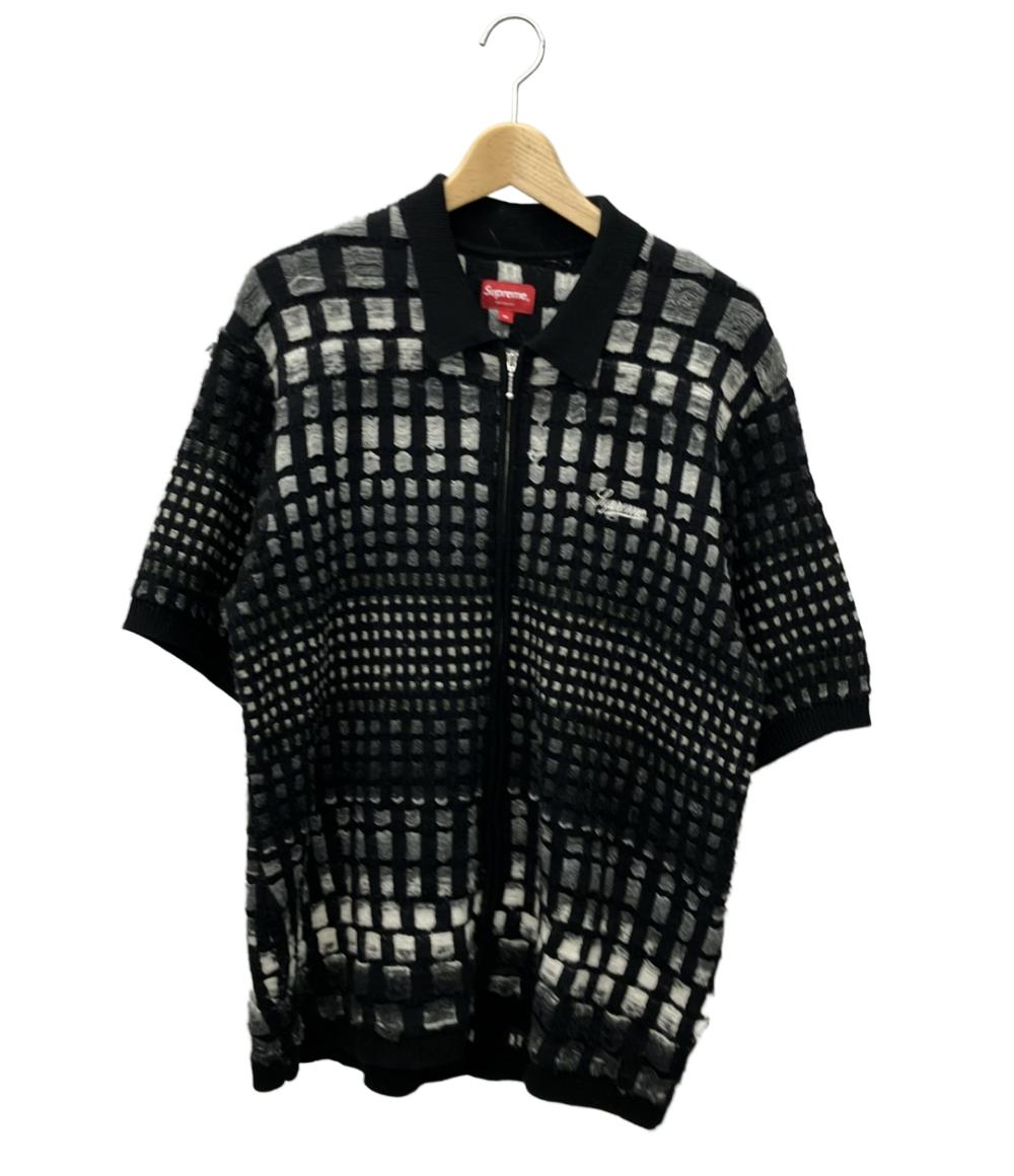 Supreme ジップアップカーディガン M ブラック/シルバー シュプリーム ジップアップカーディガン メンズ SIZE M (M