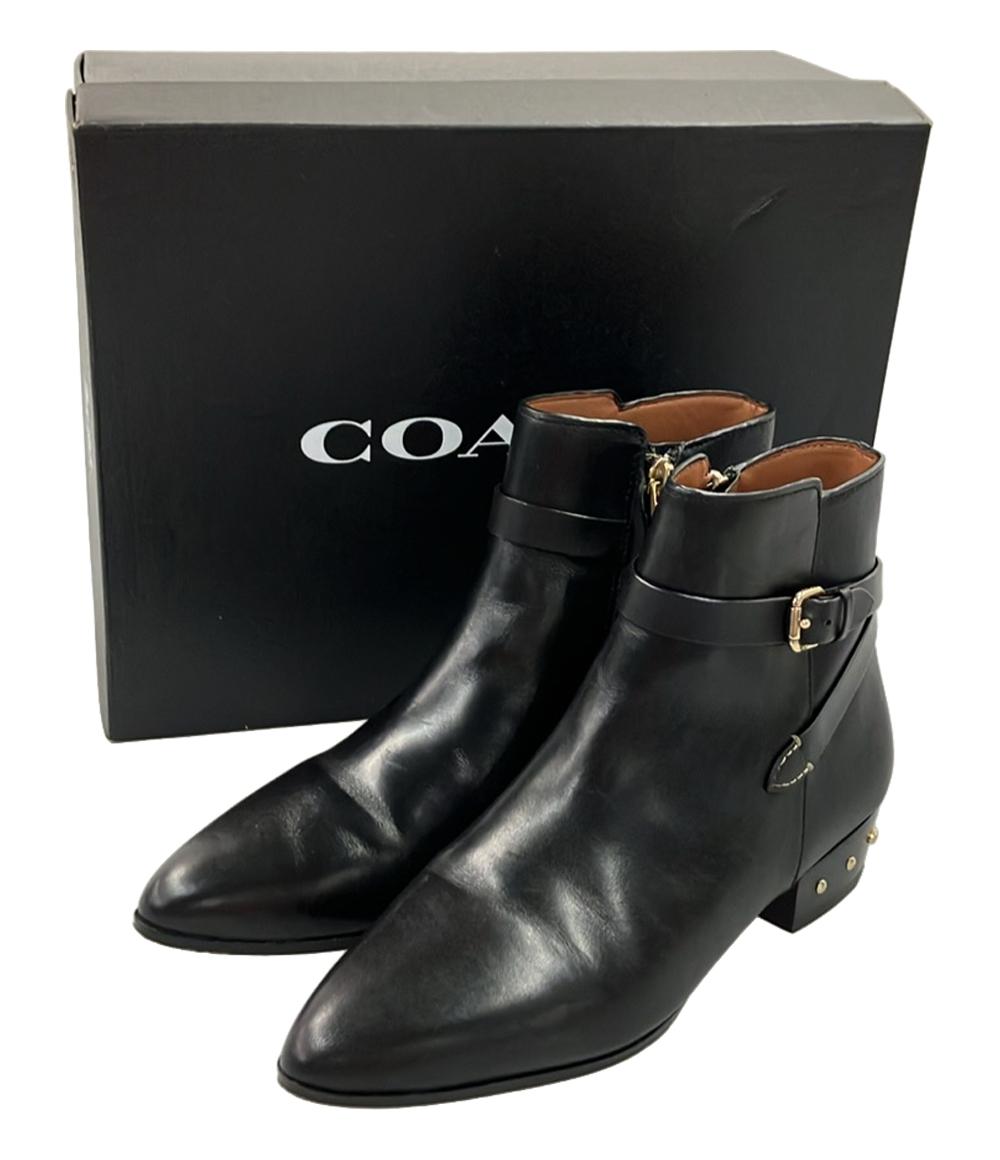 【新品未使用】COACH 黒　レザー　ショートブーツ COACH ショートブーツ レディース SIZE US 6.5 C (M) コーチ – Rehello