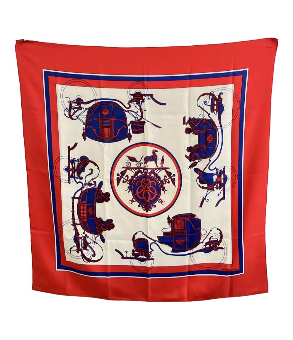 訳あり HERMES スカーフ シルク100% カレ90 Ex Libris レディース