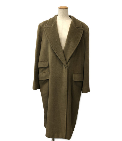 マックスマーラ】カシミヤ混ウール ベルテッド ハーフコート ウールコート