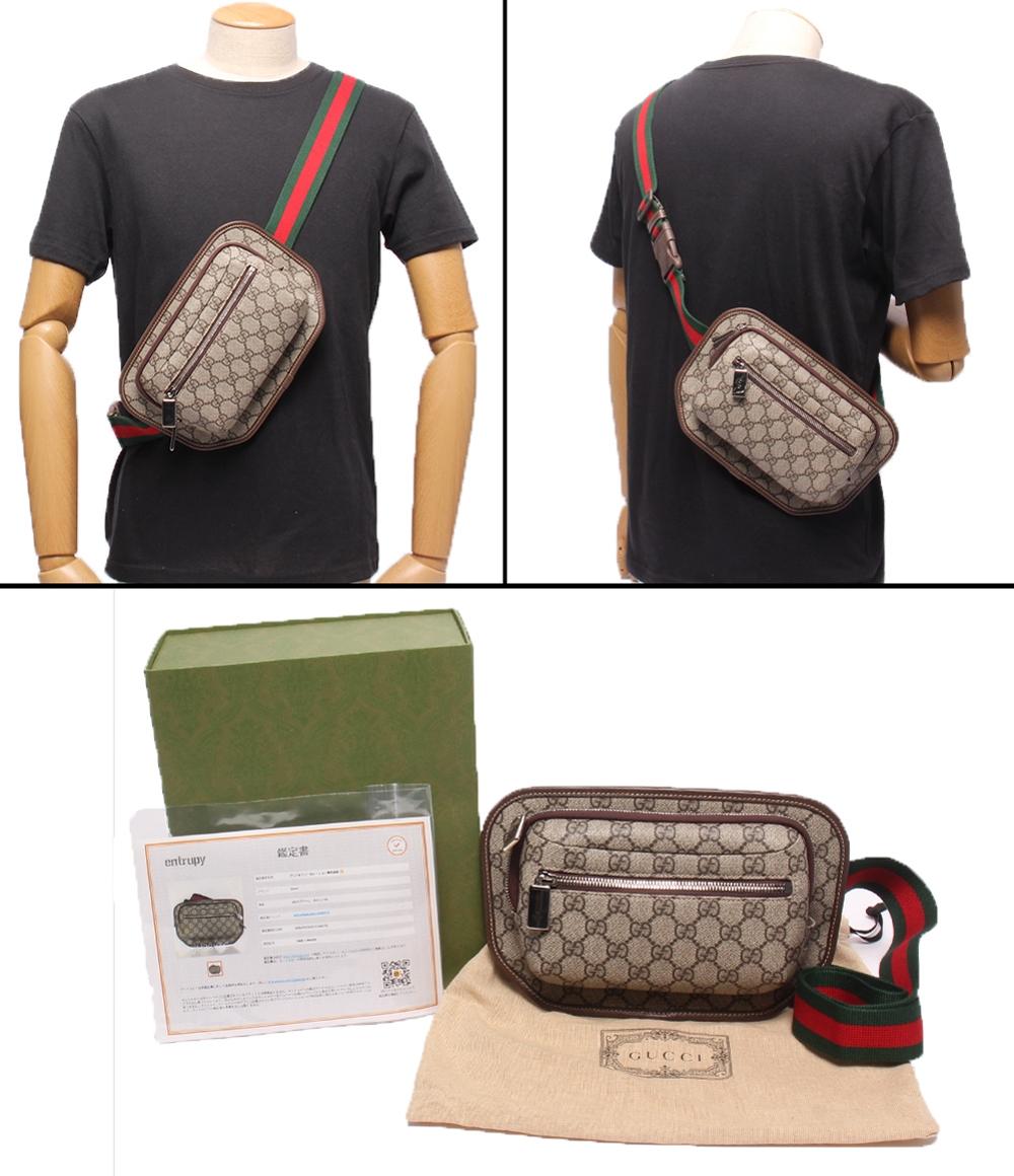 美品 GUCCI ウエストバッグ ボディバッグ GGスプリーム 760217 486628 メンズ グッチ