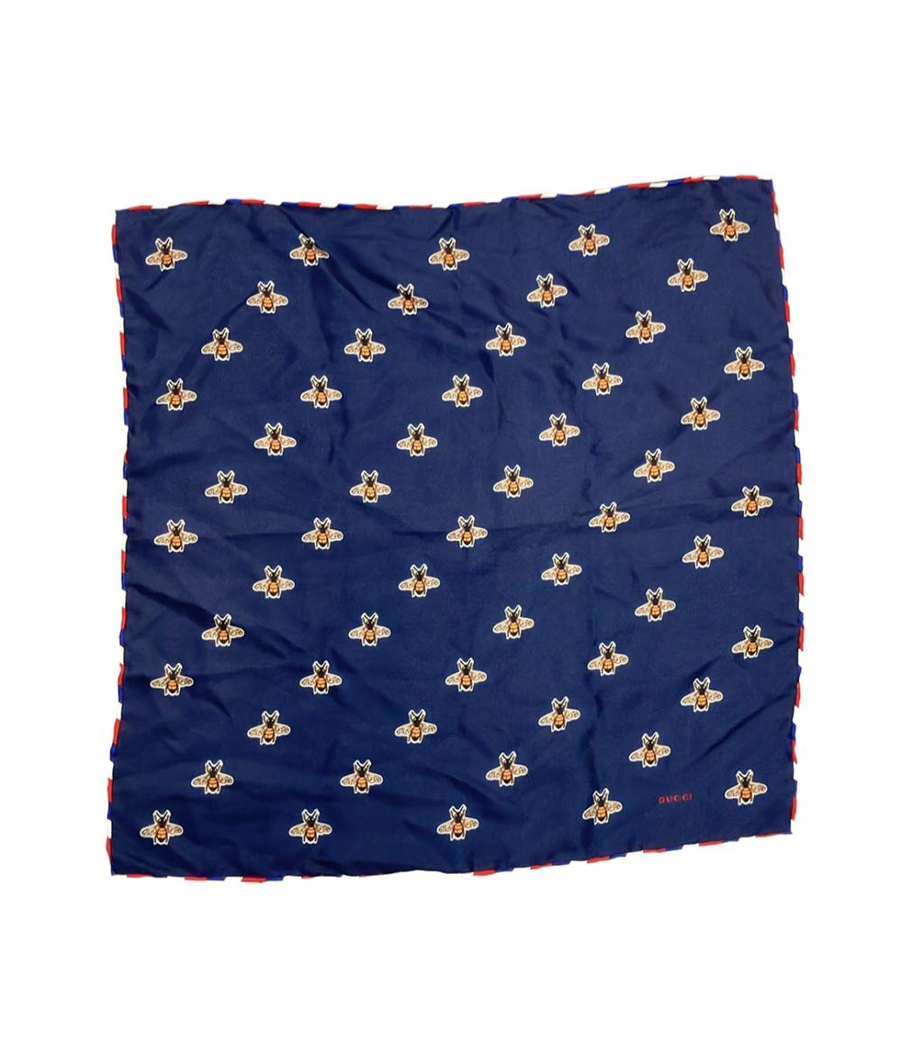 GUCCI シルク ポケットチーフ GUCCI スカーフ ポケットチーフ シルク100% 蜂柄 レディース グッチ