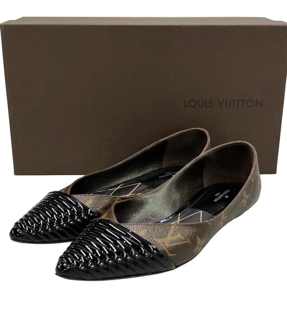 LOUIS VUITTON ルイヴィトン シューズ 36 ブラック レディース LOUIS VUITTON フラットパンプス モノグラム レディース SIZE 36 (23.5