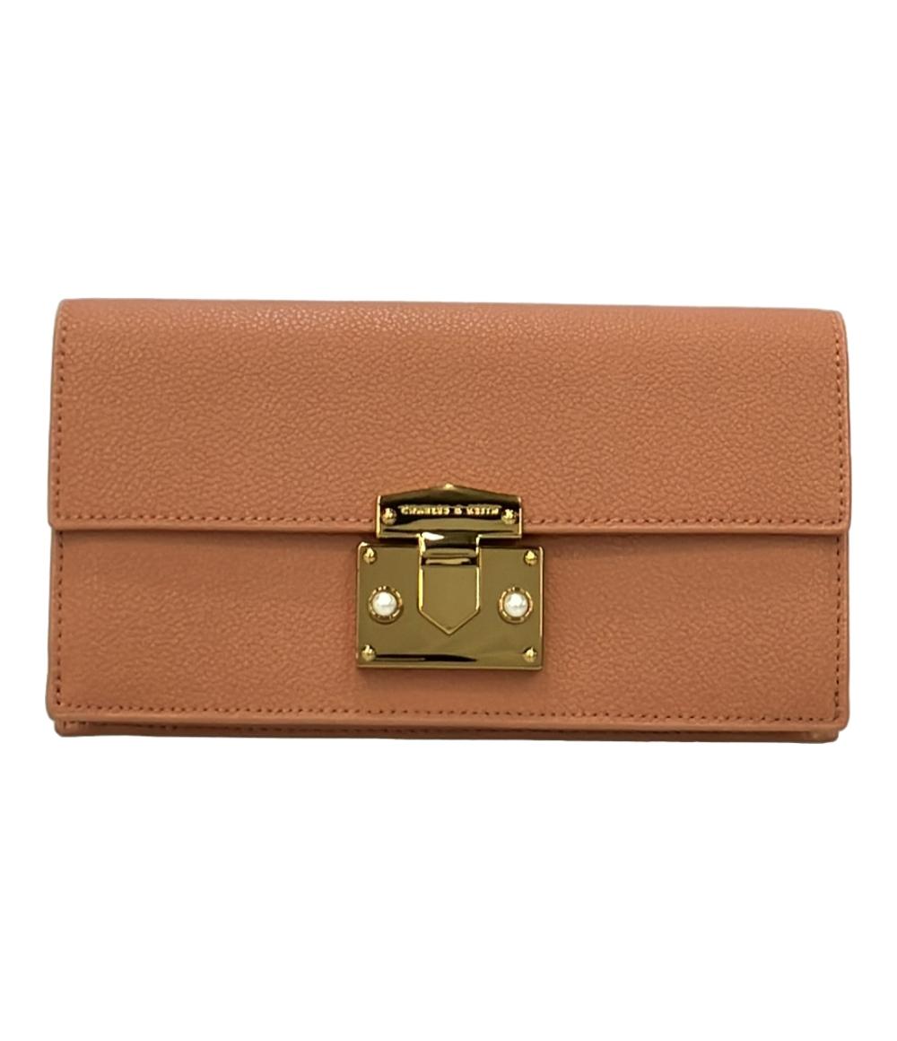 【CHARLES &amp; KEITH / チャールズアンドキース】 レザー 長財布 CHARLES&KEITH(チャールズアンドキース) / 長財布/レザー/BLK/無地
