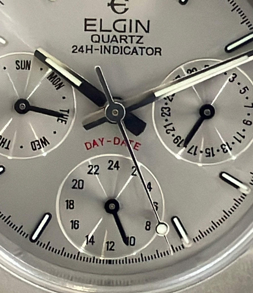 ELGIN 腕時計 クオーツ シルバー FK-366 メンズ エルジン