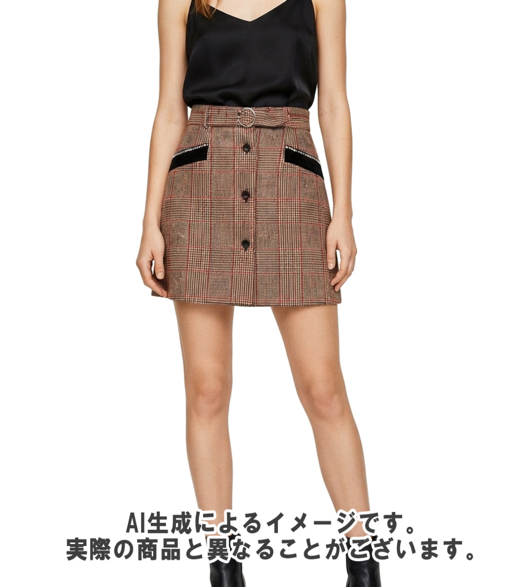 美品 Miu Miu チェックビジュースカート MG1297 レディース SIZE 40 (M) ミュウ ミュウ