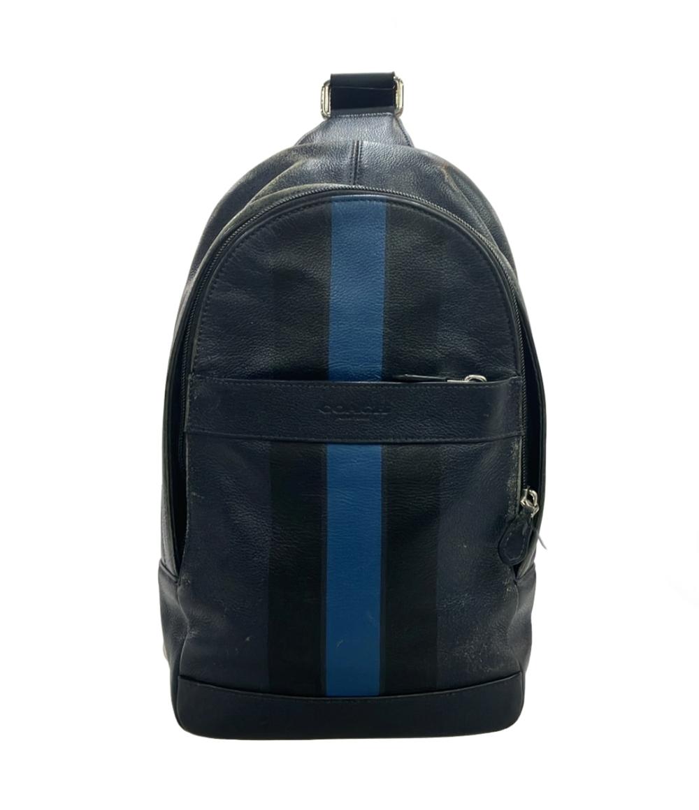 未使用　COACH レザー ボディバッグ 青と黒コンビ COACH ボディバッグ ワンショルダーバッグ レザー F72226 メンズ