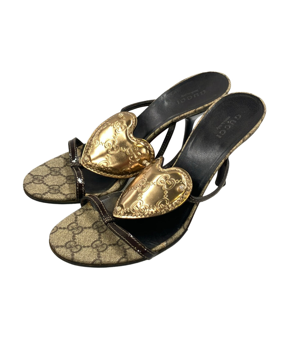 GUCCI サンダル GGキャンバス ハート レディース SIZE 36 1/2 C (23.5