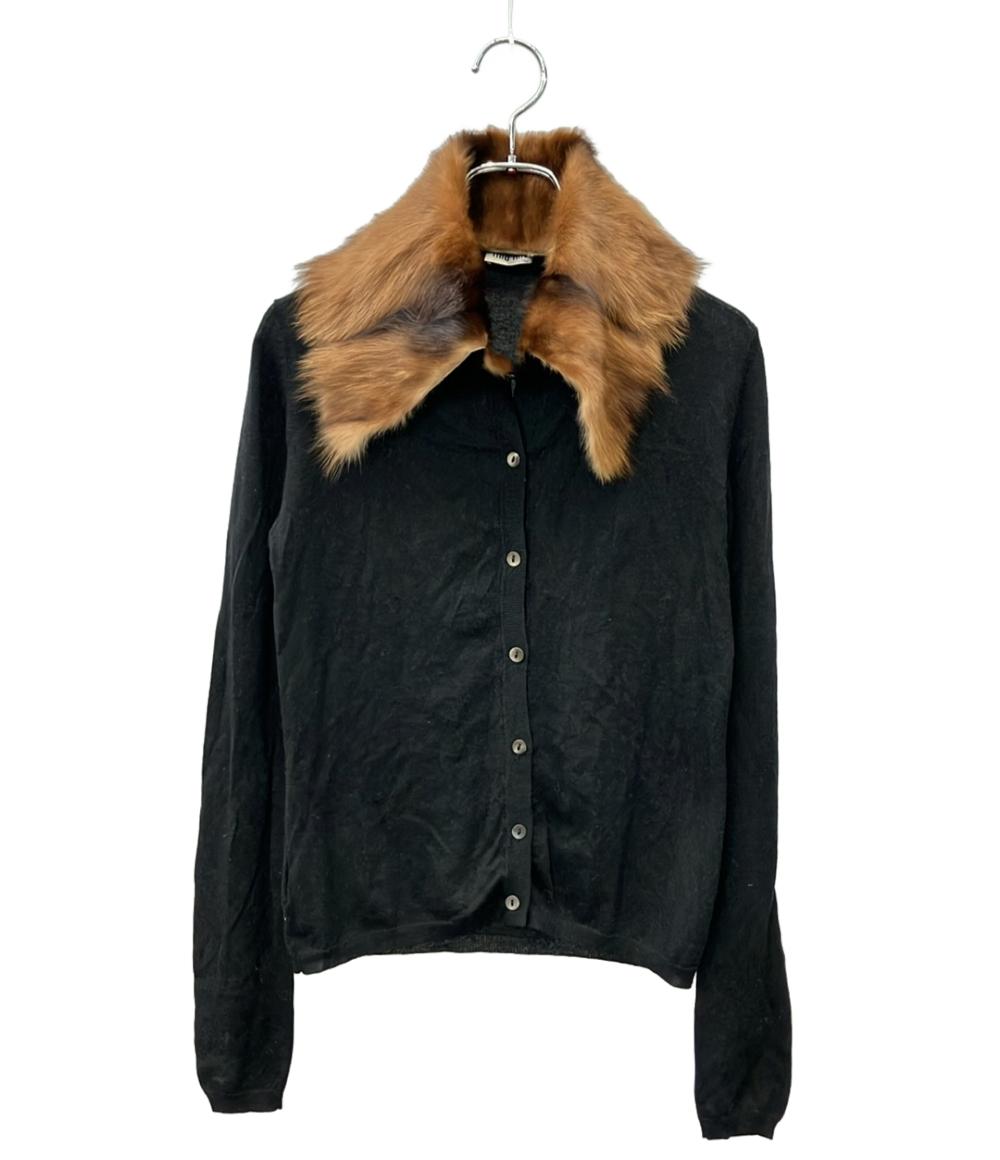 Miu Miu 長袖 カーディガン リアルファー付き レディース SIZE 40 (S  