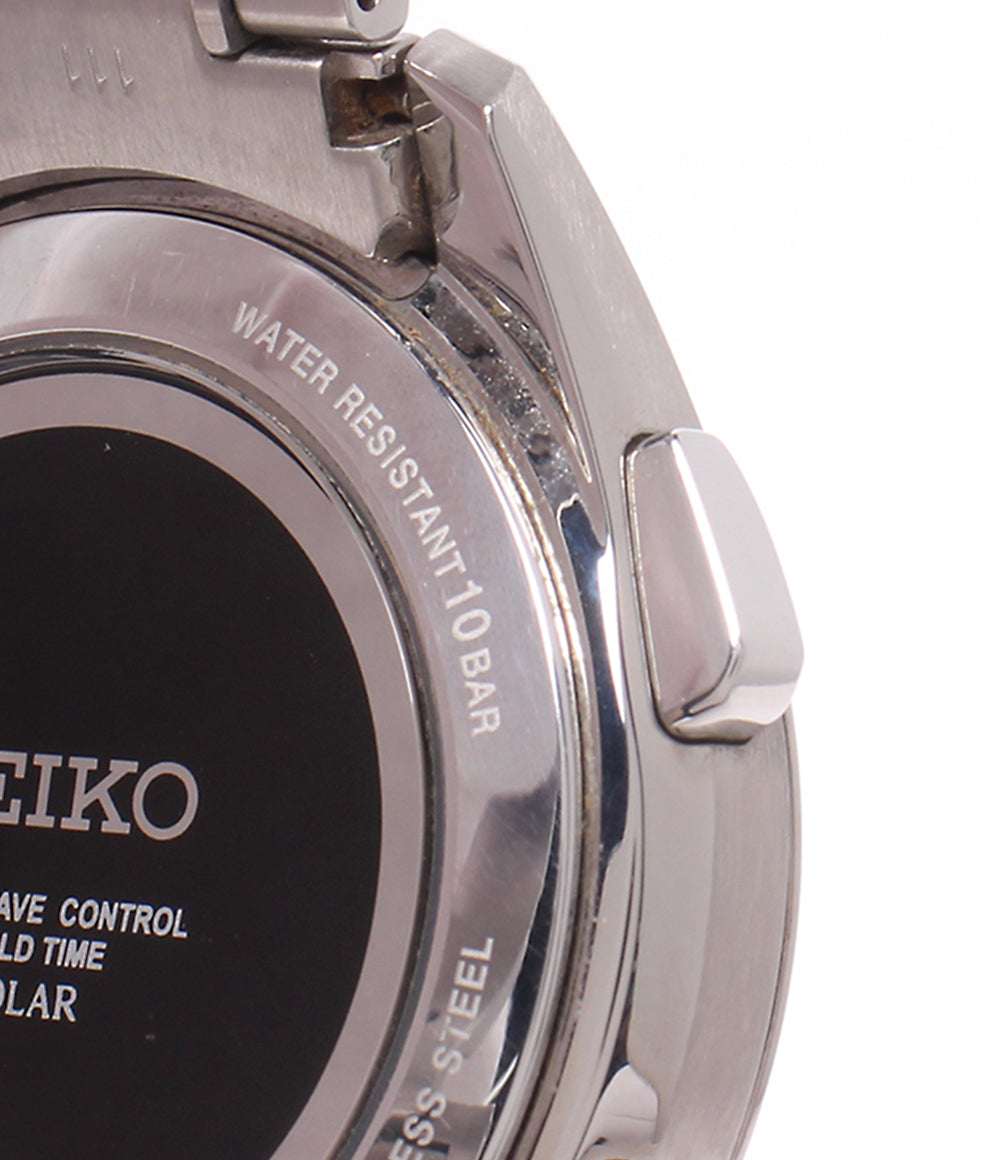 SEIKO 腕時計 フライトエキスパート ブライツ BRIGHTZ ソーラー電波 ブラック 8B92-0AB0 メンズ セイコー