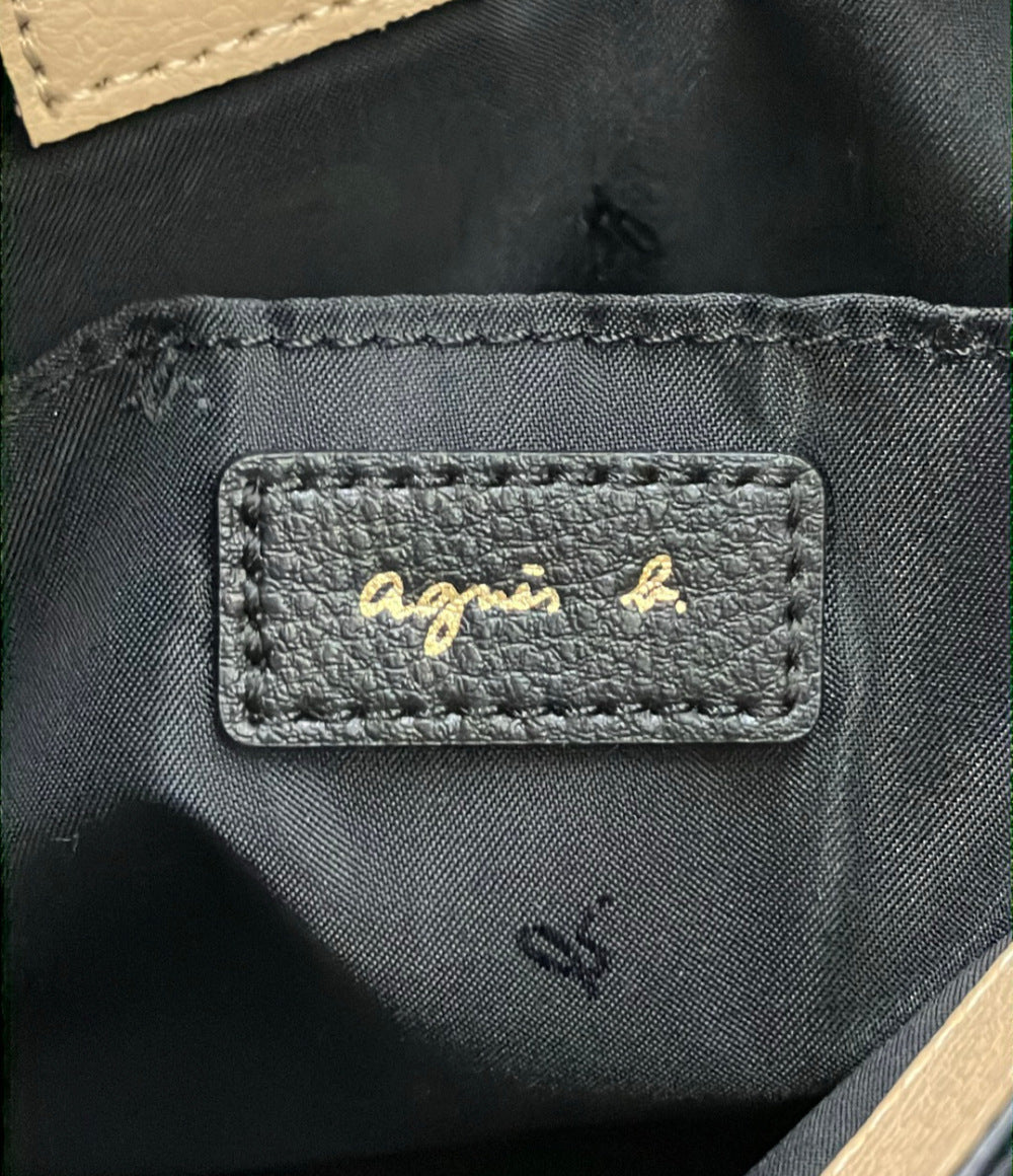 美品 agnes b. ハンドバッグ ショルダーバッグ 2WAY 斜め掛け レザー レディース アニエスベー