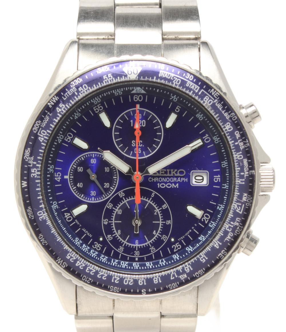 SEIKO 腕時計 パイロット クオーツ ブルー系 7T92-0CF0 メンズ