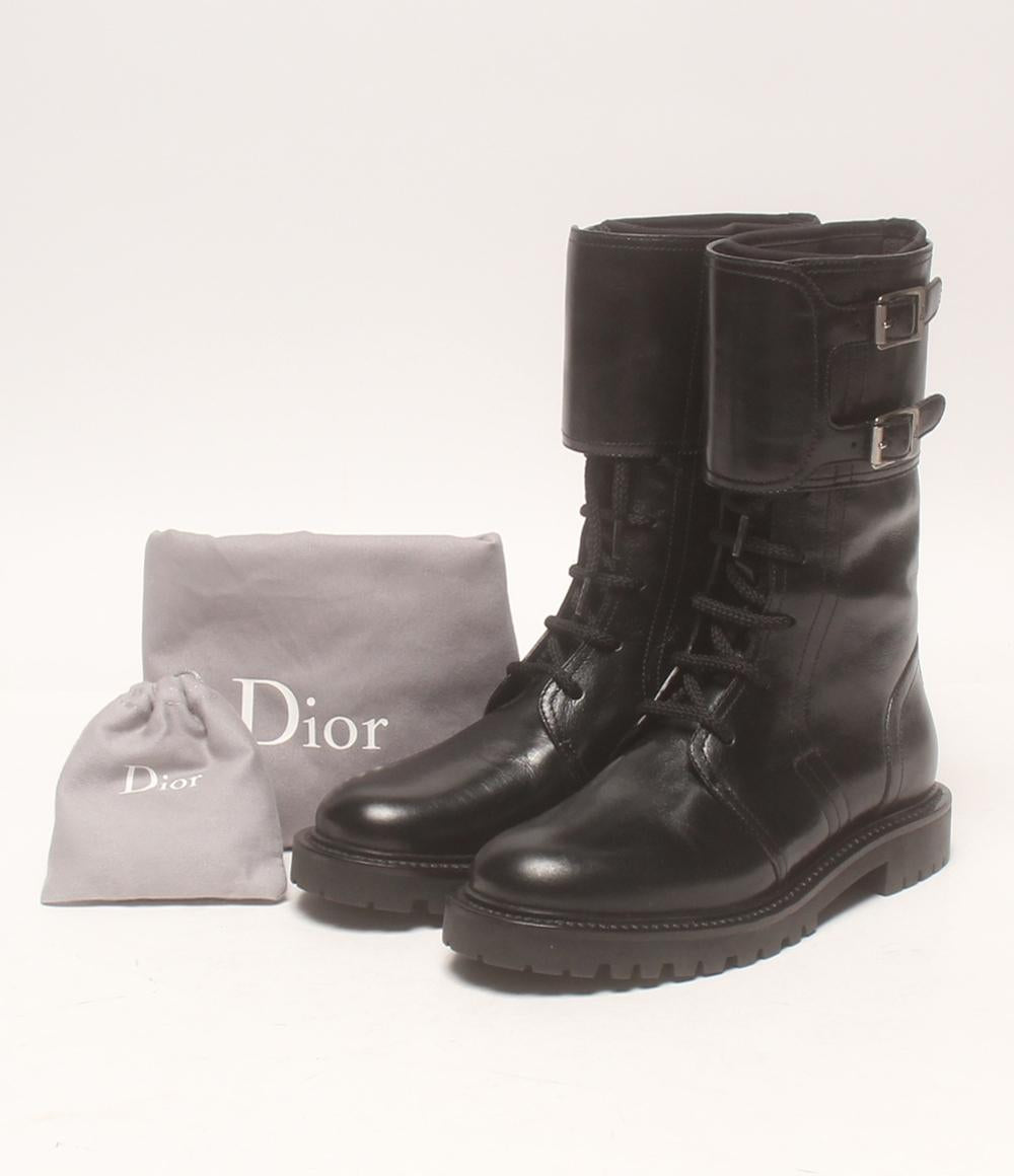 美品 クリスチャンディオール コンバットブーツ レザー レディース SIZE 34 1/2 Christian Dior