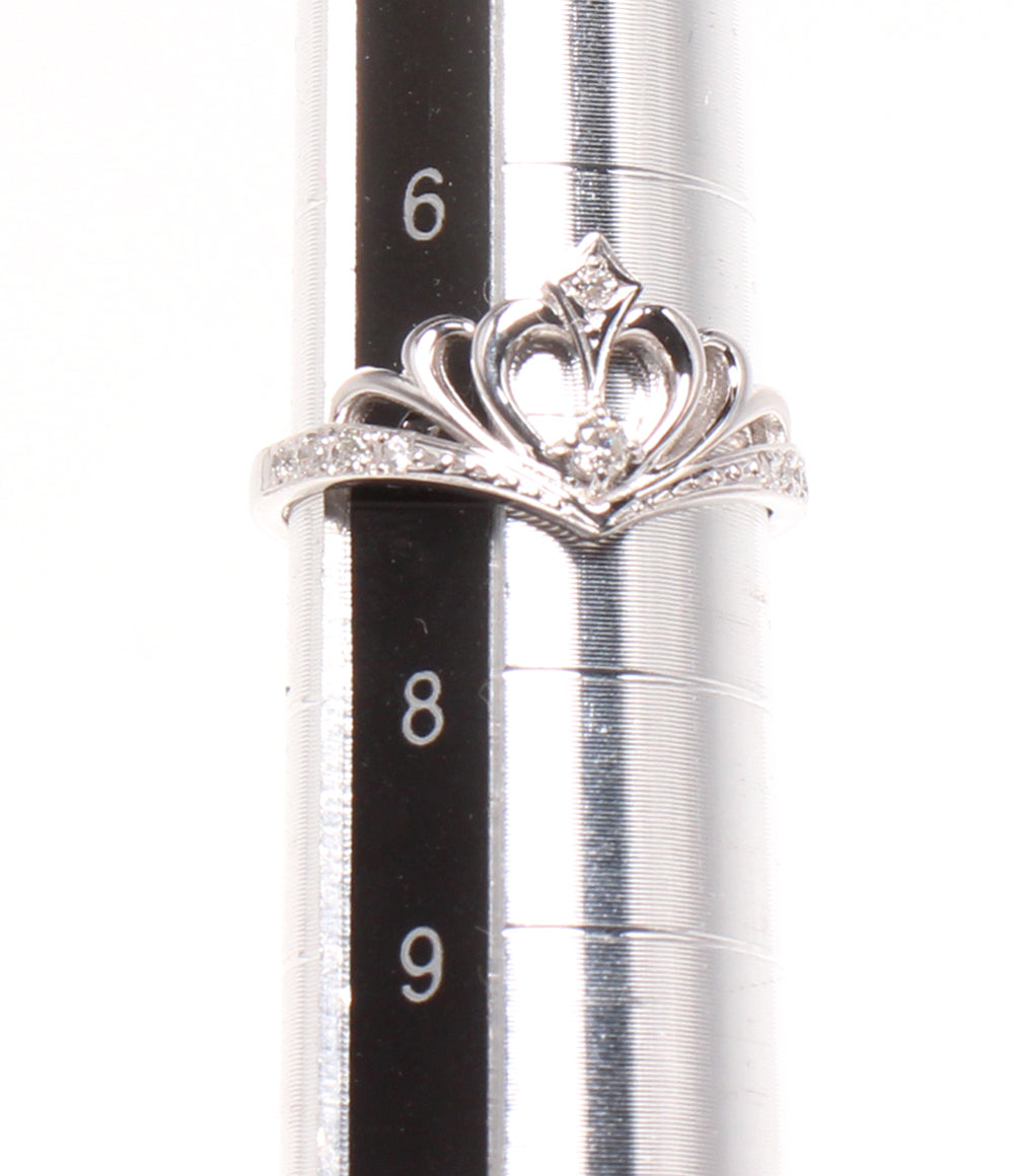 美品 Samantha Tiara リング 指輪 K18WG ダイヤ 0.09ct ティアラモチーフ レディース SIZE 7号 サマンサティアラ