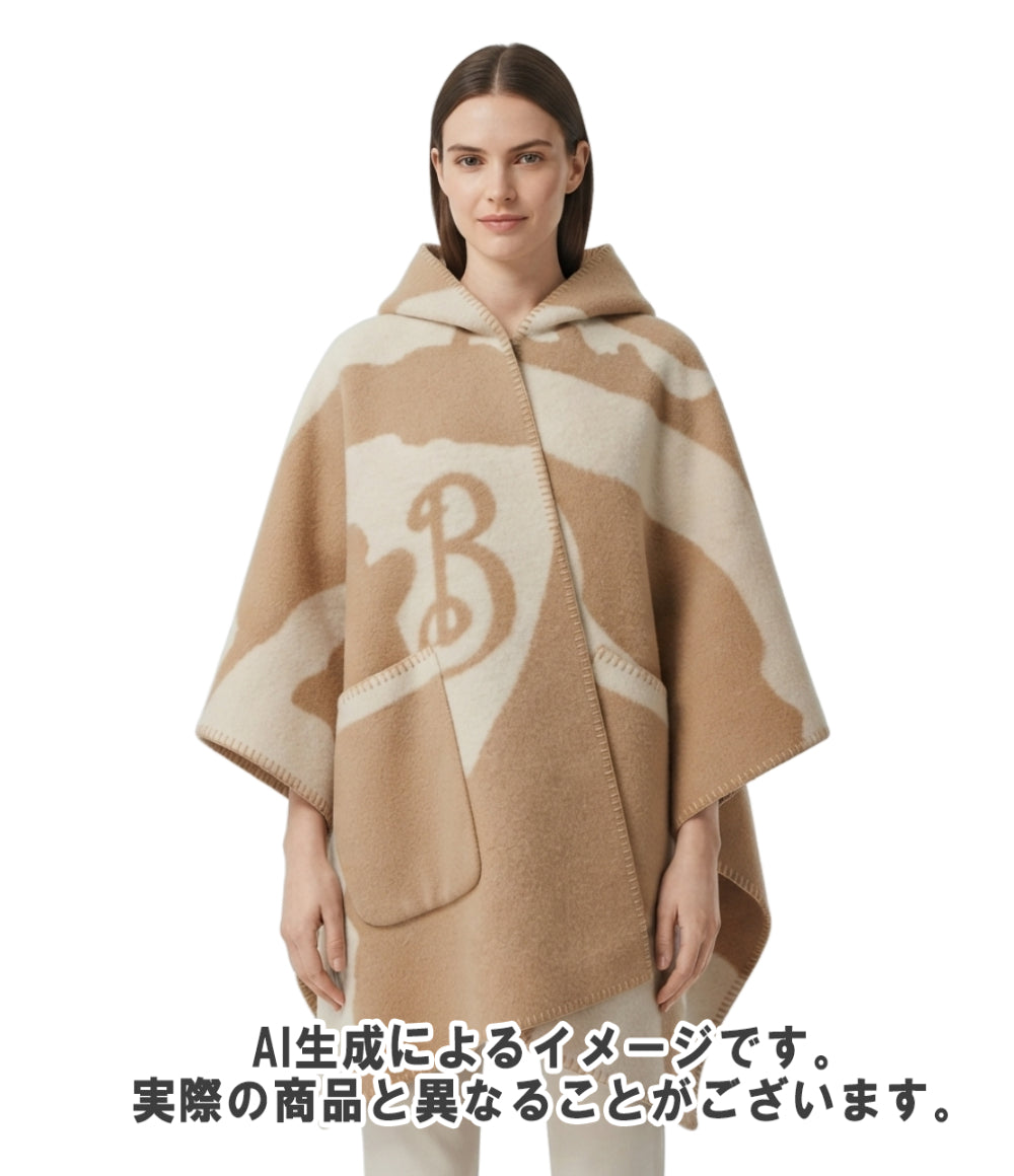 美品 BURBERRY コート ウール ケープ フード タグ付き キャメル 8079139 レディース SIZE 176 x 120cm バーバリー
