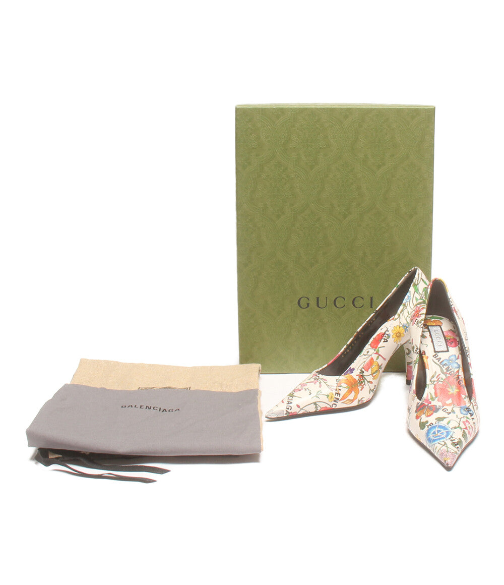 グッチ 美品 ポインテッドトゥパンプス ×Balenciaga 花柄 676558 レディース SIZE 34 (XS以下) GUCCI