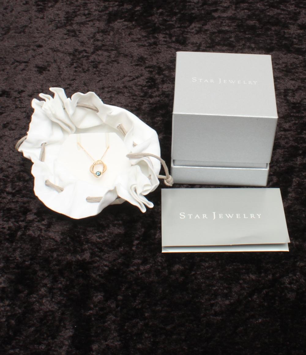 美品 スタージュエリー ネックレス K10 ロンドンブルートパーズ プラネット レディース STAR JEWELRY