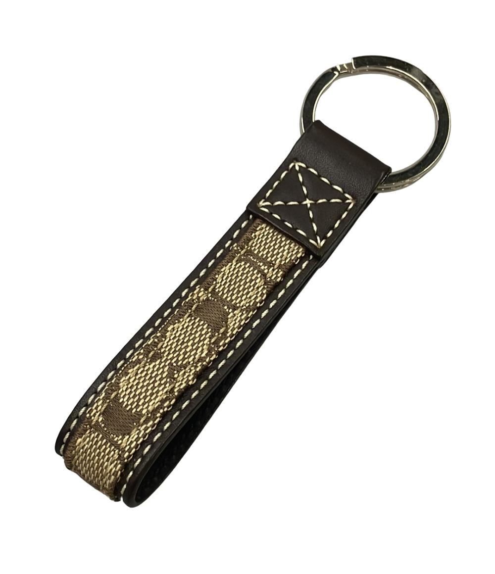 Coach キーホルダー・キーリング ブラウン/ブラック 美品 COACH キーホルダー キーリング シグネチャー メンズ レディース