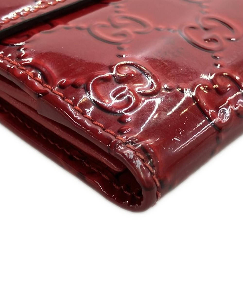 GUCCI ダブルホック 二つ折り長財布 エナメル グッチシマ 203550 0959 レディース グッチ