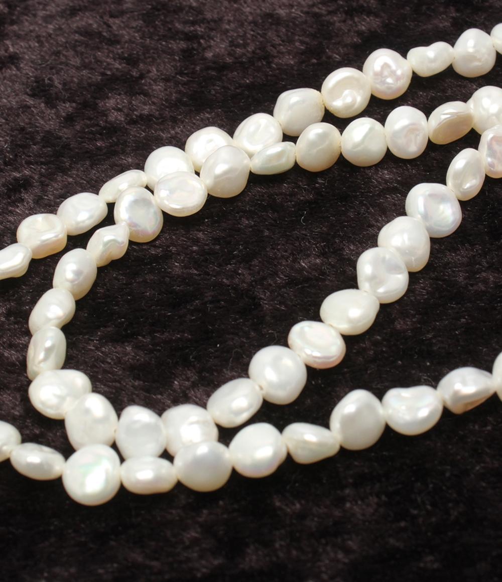 美品 ネックレス ボタンパール バロック レディース