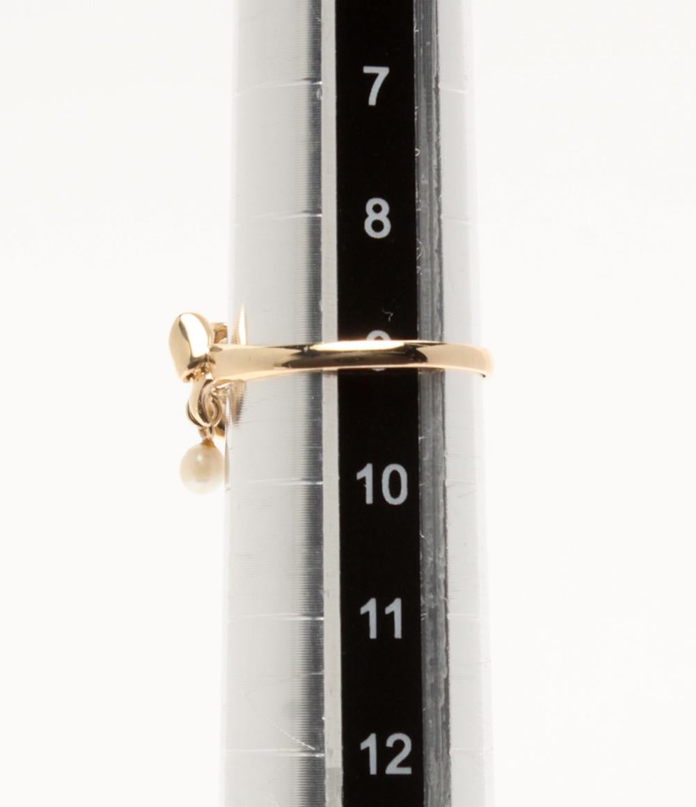 リング 指輪 K10 ベビーパール リボンモチーフ レディース SIZE 9号