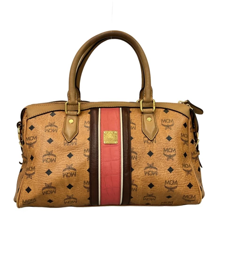 MCM　ハンドバッグ　オールレザー　ロゴプレートゴールド　ミニボストン MCM ハンドバッグ オールレザー ロゴプレートゴールド ミニボストン