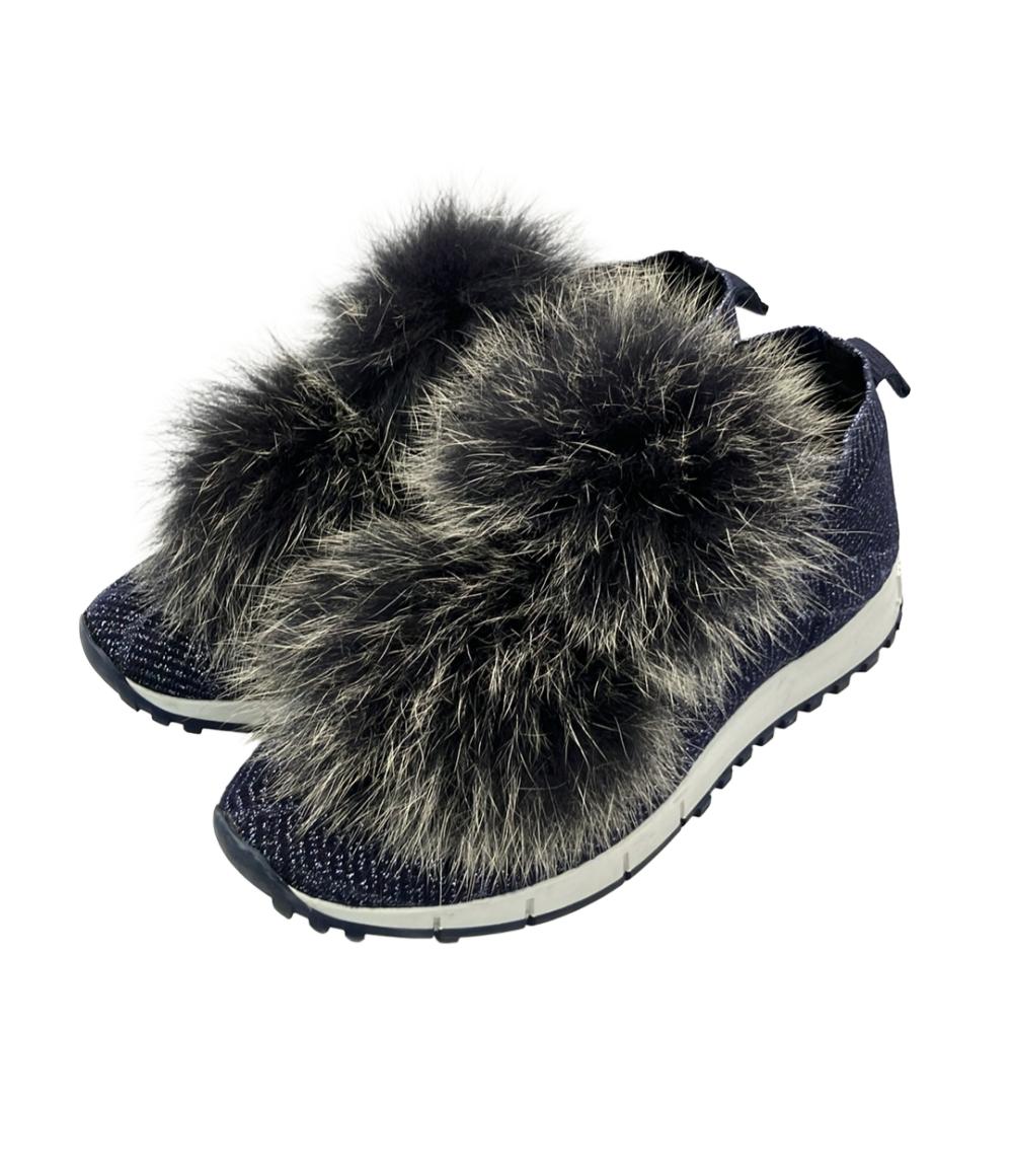 Jimmy Choo スリッポン ボンボン ニット スニーカー レディース SIZE