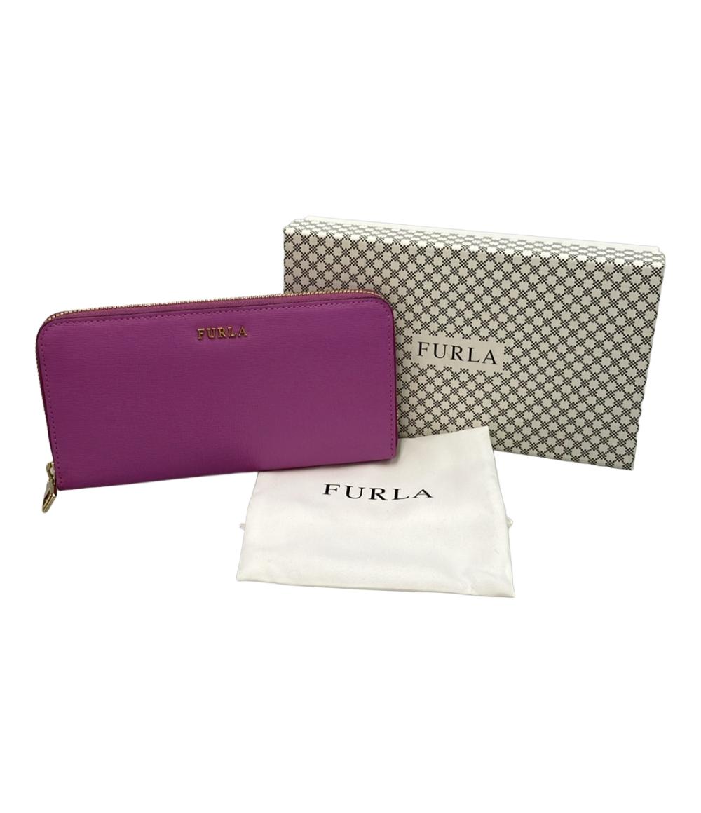 美品 Furla ラウンドファスナー長財布 レディース フルラ