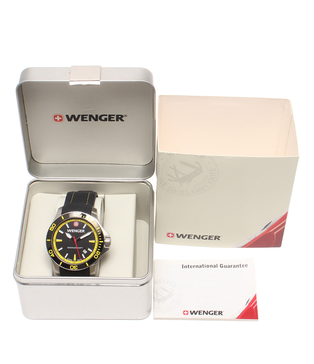 美品 WENGER 腕時計 シーフォース クオーツ ブラック 01.0641.101 メンズ ウェンガー