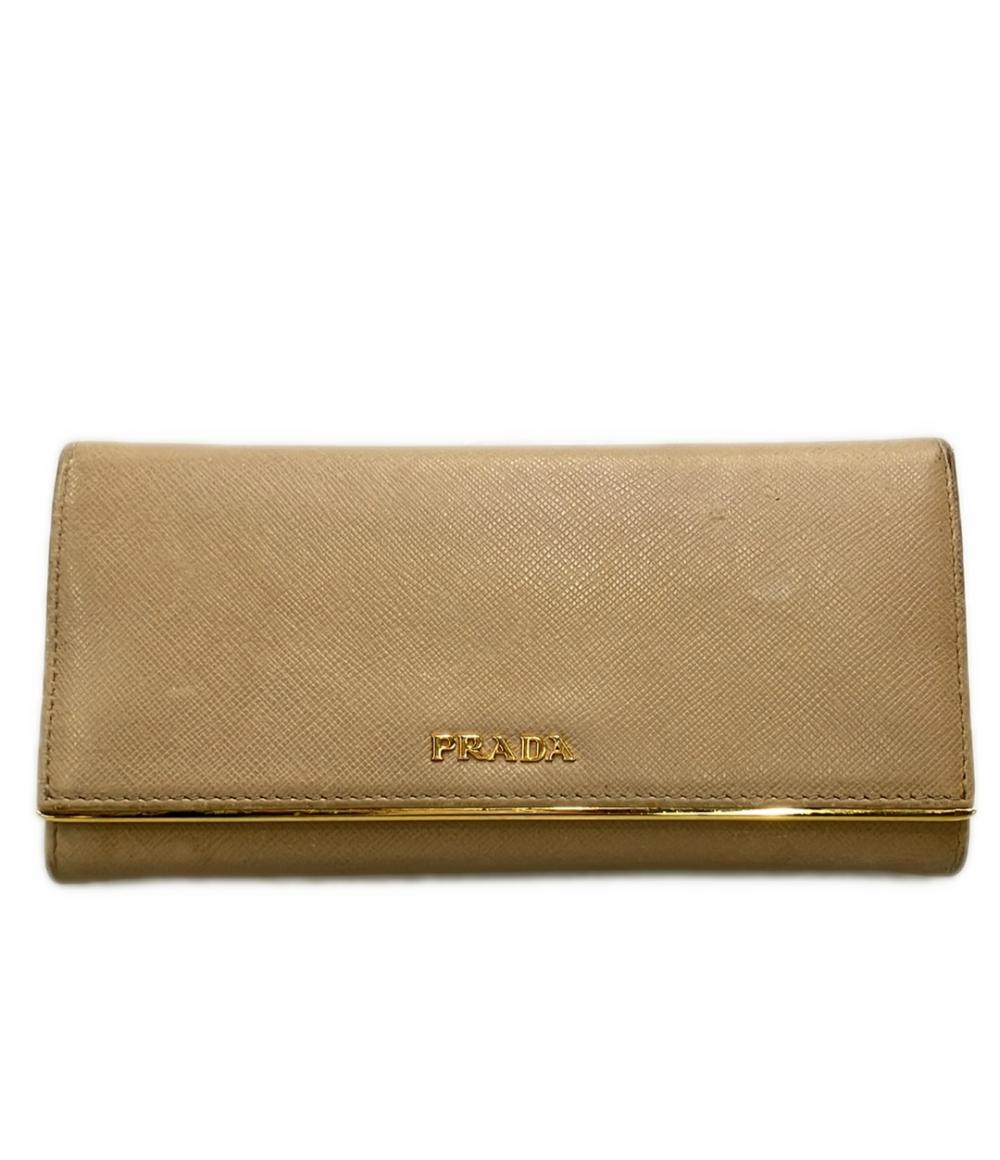 プラダ　長財布　ゴールド 激レア色 PRADA プラダ ゴールドレザー 長財布 サフィアーノ ラウンド