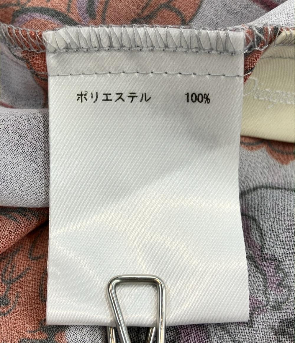 美品 Diagram 長袖 フラワープリント ワンピース レディース SIZE 38 ダイアグラム